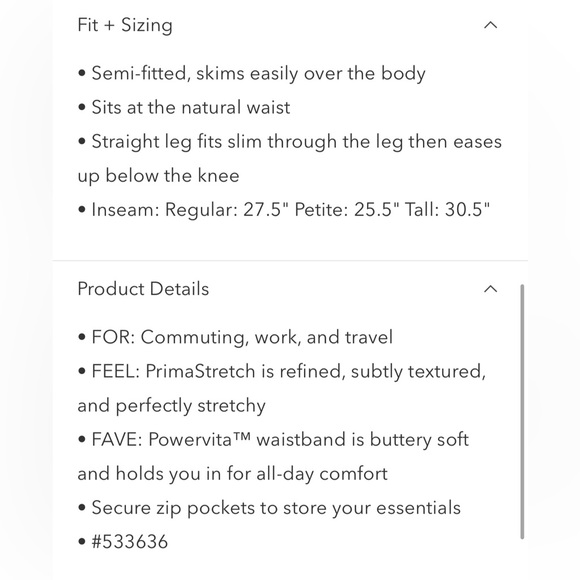 NWOT-Athleta Black Endless Pant, Size 6 Petite - Picture 7 of 8